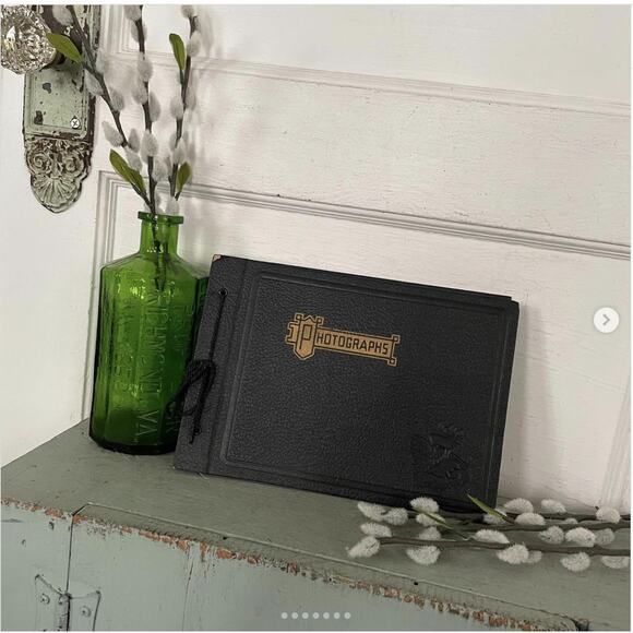 Vintage Snapshots Photograph Black Scrapbook BW Family Photos Dog Bicycle Car - Picture 1 of 10